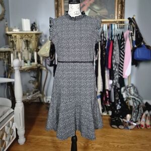 Enfocus Studio Tweed Black and White Midi Dress Size 6
